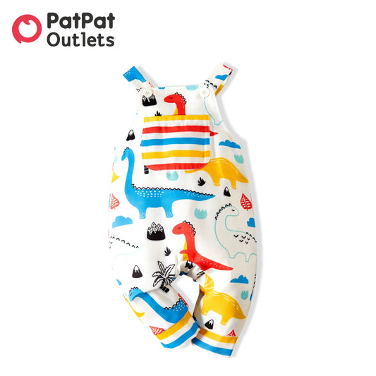 Infant Overalls - Dinosaur Print Baby Boy Jumpsuits for Newborns and Kids