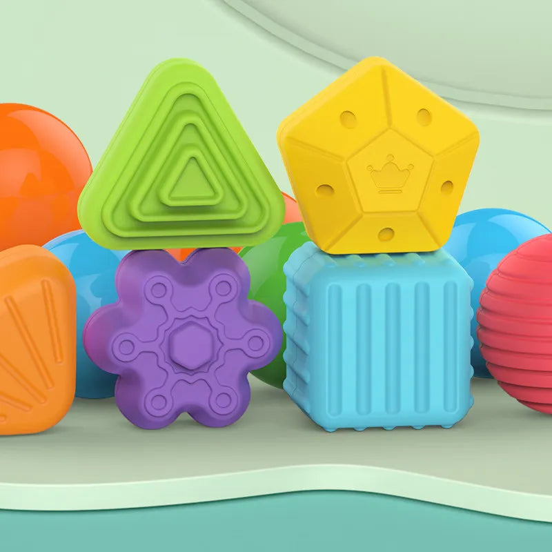 Montessori Colorful Shape Blocks Sorting Game: Educational Toys for Kids