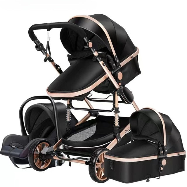 Warm House 3-in-1 Baby Stroller - Foldable, Travel-Friendly & Shock Absorbing