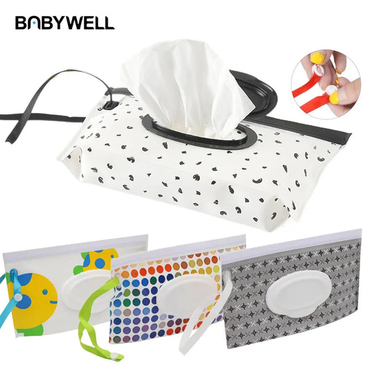 Reusable Baby Wet Wipe Pouch - Portable Eco-Friendly Wipes Dispenser for Travel, Keeps Wipes Moist