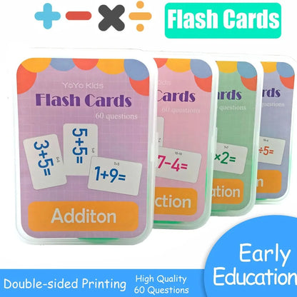 Montessori Math Toys Math Flash Cards Addition Subtraction Multiplication Division Educational Math Game Kids Arithmetic Toy