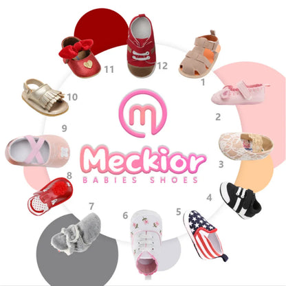 Meckior Soft Sole Baby Socks Shoes: Stylish First Walkers for Infants
