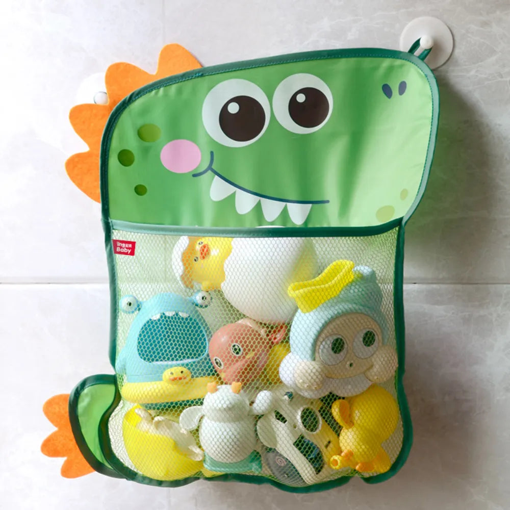 Unisex Dinosaur and Duck Bath Toy Set | Waterwheel Fun for Kids | Cloth Storage Bag Included