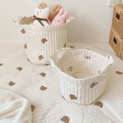 Cute Bear Embroidery Baby Diaper Bag Organizer for Newborn Essentials