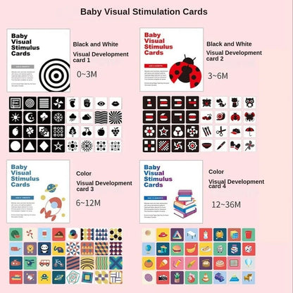 Montessori Baby Visual Stimulation Card Toy Black White Flash Cards High Contrast Visual Stimulation Learning Toys for Children