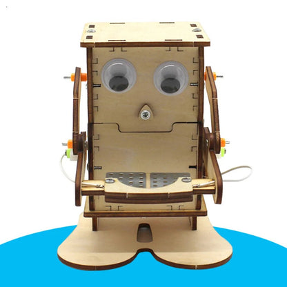 Robot Eating Coin Wood DIY Model Teaching Learning Stem Project Kit for Kids School STEM Project Science Education Aid Toy Gift