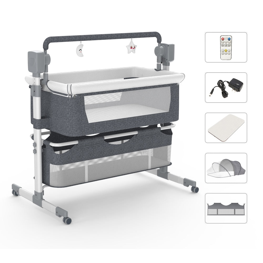 Premium Electric Cradle: Safe and Stylish Metal Baby Cradle from Mainland China