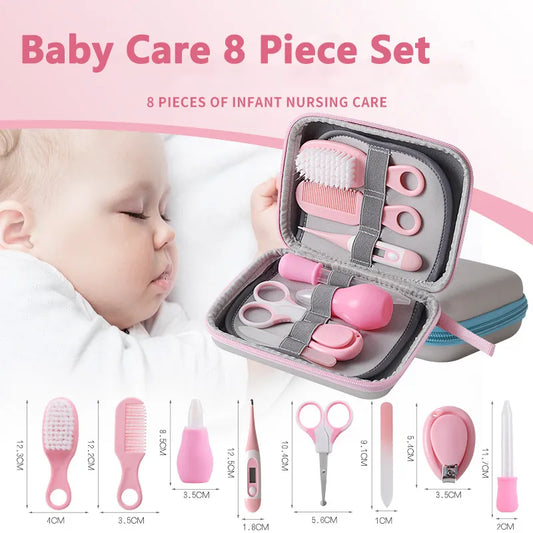 6/8pcs/Set Newborn Baby Kids Nail Hair Health Care Thermometer Grooming Brush Kit Care Baby Essentials Newborn Material Safety