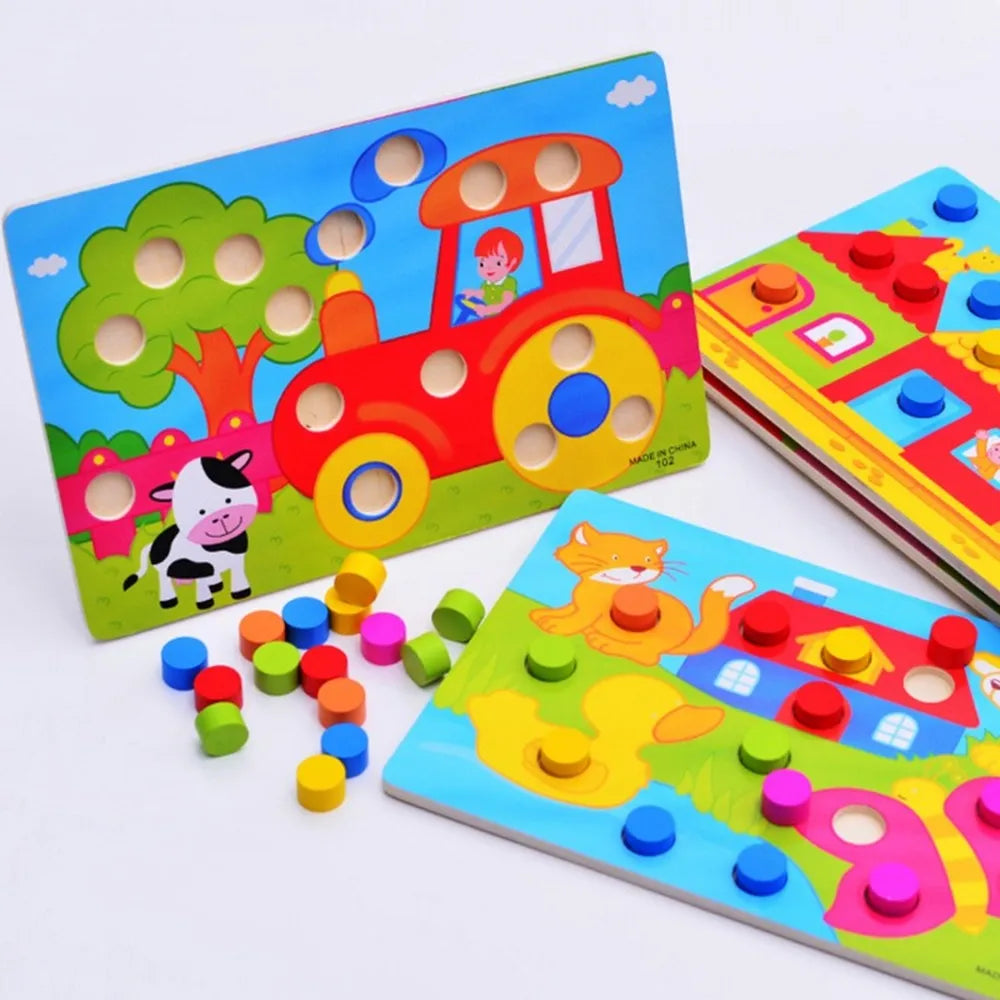 Byfa Jigsaw Puzzle: Educational Wooden Tangram Board for Kids