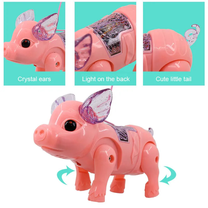 Celebrate Playtime: Interactive Pig Toy with Pulling Rope Fun!