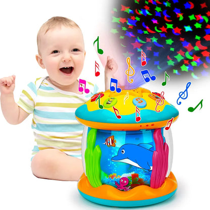 Baby Toys 1-3 Years Babies Ocean Light Rotary Projector Musical Toys Montessori Early Educational Sensory Toys for Toddler Gifts