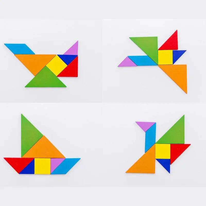 Tangram Puzzle: Wooden Brain Teaser Game for Ages 14+