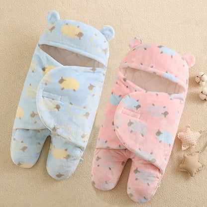 Soft Flannel Newborn Baby Sleeping Bag - Spring/Autumn Cocoon for Babies (0-6 Months)