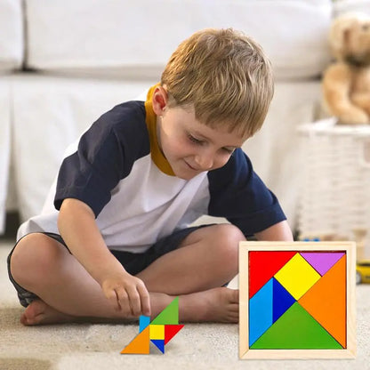 Tangram Puzzle: Wooden Brain Teaser Game for Ages 14+