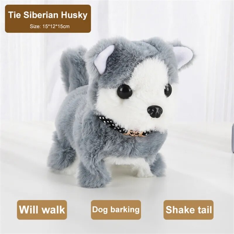 Plush Electric Puppy Walk Bark Nod Wag Tail Simulation Electric Dog Bottom Switch Electric Pet Kids Toys For Kids Birthday Gift