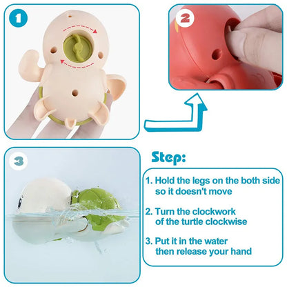 Swimming Turtle & Whale Baby Bath Toys - Fun and Classic Water Play for Kids