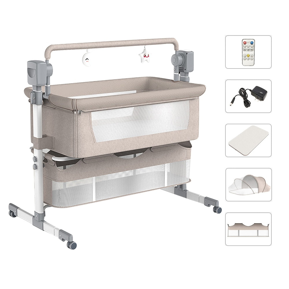 Premium Electric Cradle: Safe and Stylish Metal Baby Cradle from Mainland China