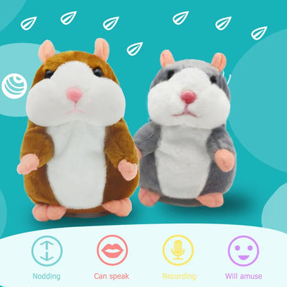 15cm Cute Walking Talking Hamster Plush Animal Doll Funny Sound Record Repeat Voice Changing Educational Toy Pets Speak Talking