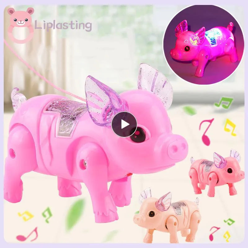 Celebrate Playtime: Interactive Pig Toy with Pulling Rope Fun!