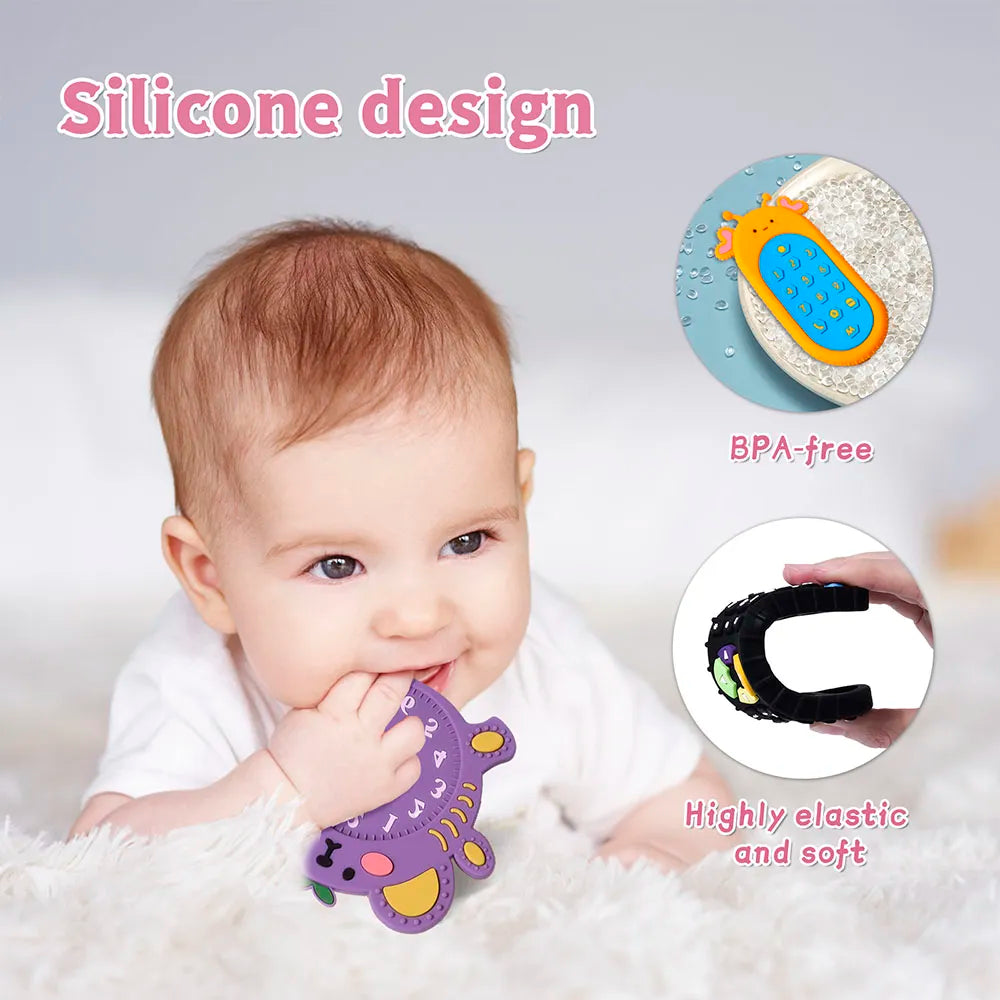Remote Control Shape Baby Silicone Teether - Gum Pain Relief Teething Toy for Sensory Education