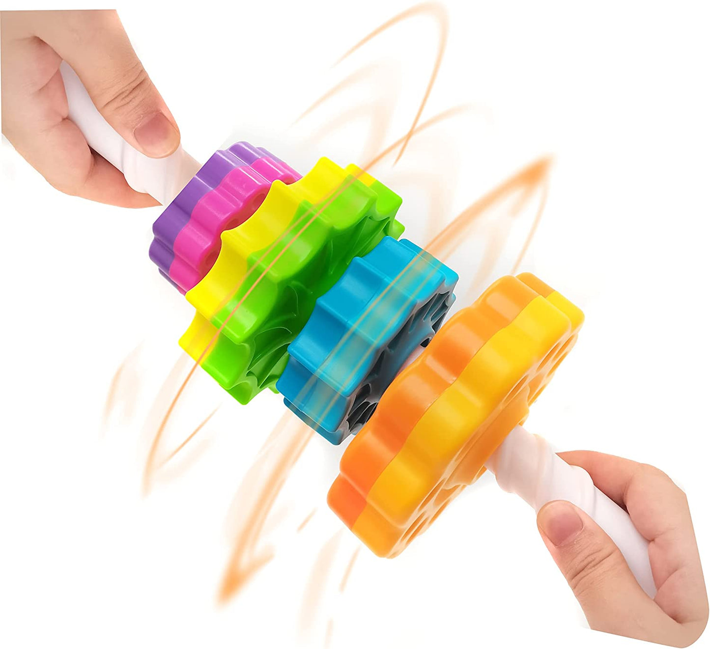 Spinning and Stacking Toy: Rainbow Spin Tower for Toddler Learning and Sensory Exploration