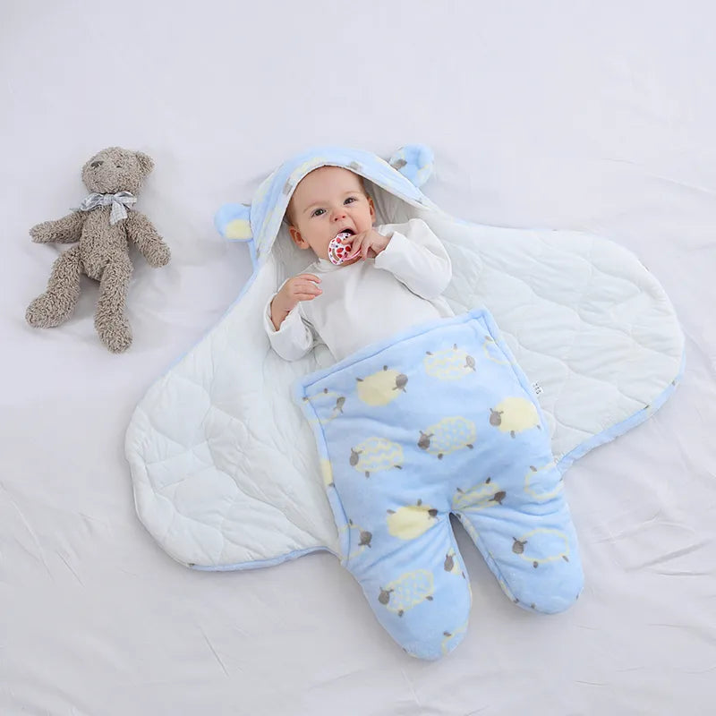 Soft Flannel Newborn Baby Sleeping Bag - Spring/Autumn Cocoon for Babies (0-6 Months)