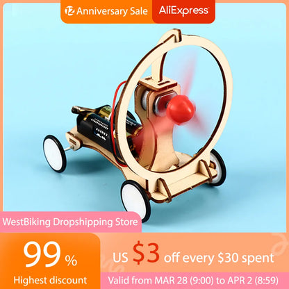 Students Kids DIY Electric Wind Car Model Physical Experiments Technology Toys Self-enhancement in Entertainment Novelty