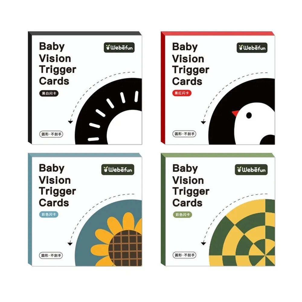 0 to 3 Months Vision Trigger Cards Early Education Cards Train Newborn  Babies Visual Stimulation Practice Montessori Toy