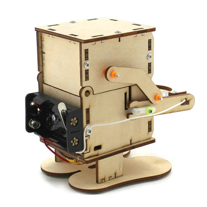 Robot Eating Coin Wood DIY Model Teaching Learning Stem Project Kit for Kids School STEM Project Science Education Aid Toy Gift