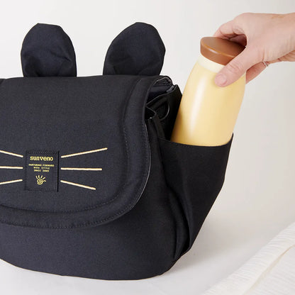 Sunveno Large Capacity Diaper Bag Stroller Mount Cat Design