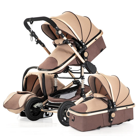 Warm House 3-in-1 Baby Stroller - Foldable, Travel-Friendly & Shock Absorbing